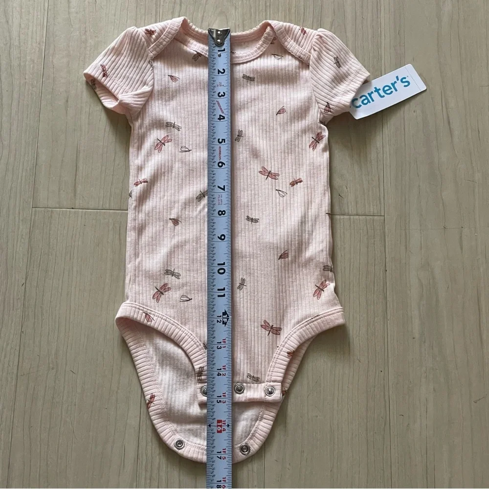 NWT Carter's Light Pink 2 Pieces 6 M Baby Outfit Butterfly / Dragonfly Accents